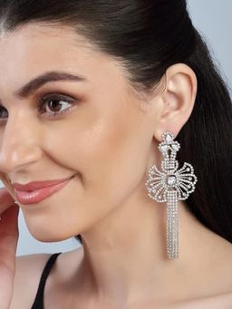 Accessher - Silver Plated Statement Dangler Earrings