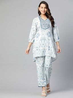 Nayam by lakshita - Blue Embroidered Printed Co-ord Set