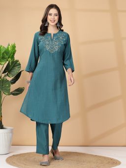 Nayam by lakshita - Solid Straight Kurta And Palazzo For Women