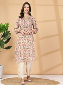 Nayam by lakshita - Leaf Printed Straight Kurta And Palazzo