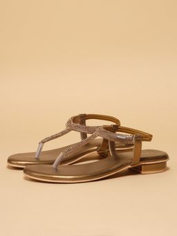 ERIDANI - Women Aarvi Antique Bronze Embellished Sandals