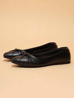 ERIDANI - Women Arabella Black Bow Detail Ballerinas