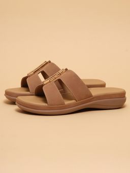 ERIDANI - Women Camie Tan Comfort Slip-On Sandals