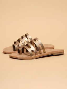 ERIDANI - Women Novalea Gold Cutwork Flats