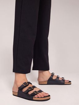 Truffle Collection - Women Black Solid Flats