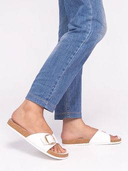 Truffle Collection - Women White Solid Flats