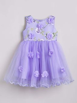 Hopscotch - Girls Lavender Sleeveless Floral Applique Party Dress