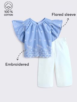 Hopscotch - 2-Piece Embroidered Top and Pants