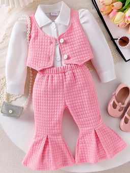 Hopscotch - 3-Piece Textured Shirt with Pant and Vest