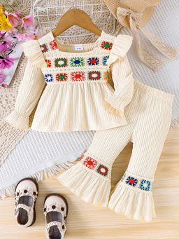 Hopscotch - Cream Crochet Top and Pant