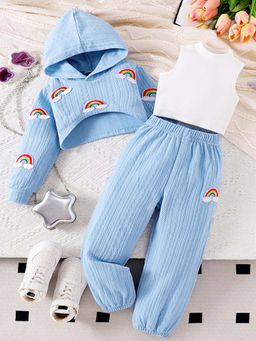 Hopscotch - 3-Piece Rainbow Applique Top with Cami and Joggers