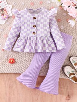Hopscotch - Lavender Checkered Top and Pant