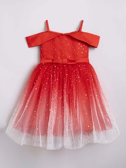 Hopscotch - Star Embellished Cold Shoulder Party Dress