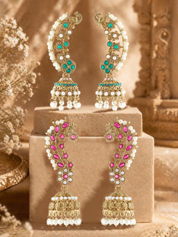Zaveri Pearls - Women Multi-Colour Alloy Pairs Of Earrings (Pack of 2)