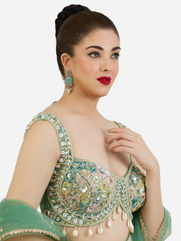 Zaveri Pearls - Women Turquoise Alloy Earrings
