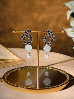 Zaveri Pearls - Women Black Alloy Earrings