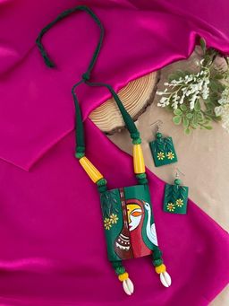 Digital Dress Room - HandPainted Meera Bai/Shell Necklace with Earrings Set