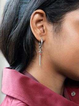 Shaya by CaratLane - Gryffindor Sword Earrings in 925 Silver Red