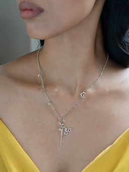 Shaya by CaratLane - Wand and Specs Pendant Necklace in 925 Silver Yellow