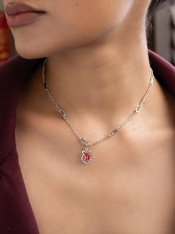 Shaya by CaratLane - Hogwarts Crest Charm in 925 Silver Red