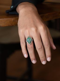 Shaya by CaratLane - Slytherin Ring in 925 Silver Green