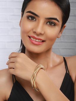 Saraf RS Jewellery - Anti-tarnish18k Gold plated Wrapped Snake Bangle Bracelet (2.4)