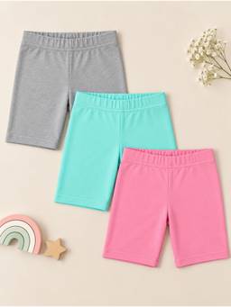 KiddoPanti - Girls Cycling Shorts (Pack of 3)