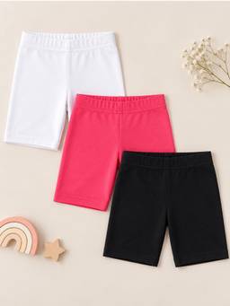 KiddoPanti - Girls Cycling Shorts (Pack of 3)
