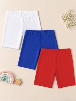 KiddoPanti - Girls Cycling Shorts (Pack of 3)