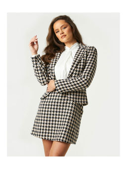 Little Mistress - Keirah Houndstooth Fitted Blazer