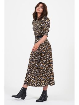 Little Mistress - Printed Pleated Midi Dress (XL)