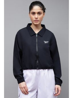 Reebok - Navy Blue Cropped Collared Jacket