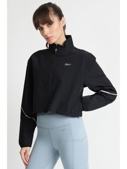 Reebok - Black Crop High Neck Solid Jacket