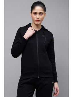 Reebok - Black Solid Hooded Sports Sweatshirt