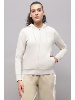Reebok - White Solid Hooded Training Sweatshirt