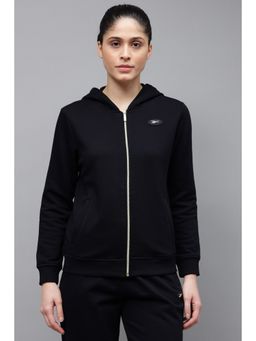 Reebok - Black Solid Hooded Training Sweatshirt