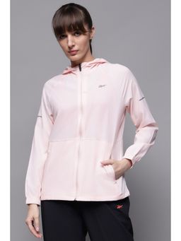 Reebok - Pink Solid Hooded Sporty Jacket