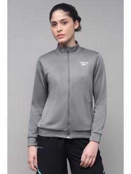Reebok - Grey Solid High Neck Sporty Jacket