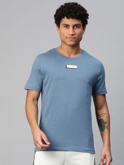 Alcis - Men Typography Printed T-Shirt Blue