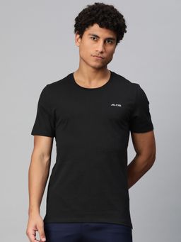 Alcis - Men Typography Printed Anti Static T-Shirt Black
