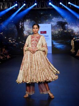 Etasha by Asha Jain - Shades Of Maroon Anarkali with Palazzo and Dupatta (Set of 3)