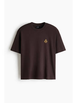 H&M - Men Brown Relaxed Fit Printed T-Shirt