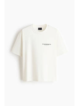 H&M - Men White Relaxed Fit Printed T-Shirt