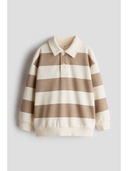 H&M - Boys Beige Cotton Rugby Polo T-Shirt