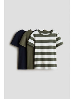 H&M - Boys Green 3-Pack Cotton T-Shirts