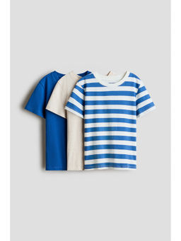 H&M - Boys Blue 3-Pack Cotton T-Shirts