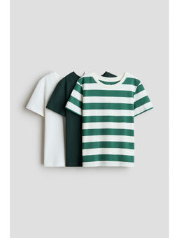 H&M - Boys Green 3-Pack Cotton T-Shirts