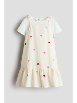 H&M - Girls White 2-Piece Dress And Top Set