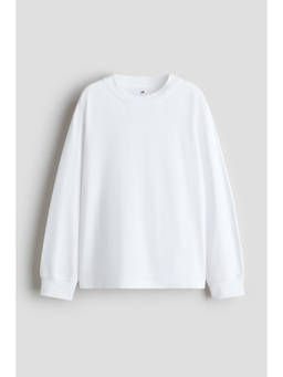 H&M - Boys White Long-Sleeved Cotton T-Shirt