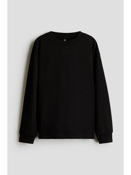 H&M - Boys Black Long-Sleeved Cotton T-Shirt